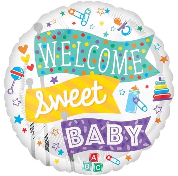 Welcome Sweet Baby Mylar Balloon